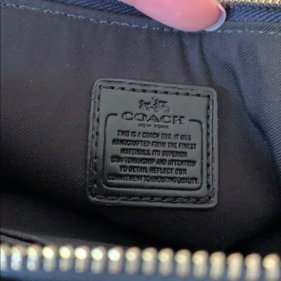 Coach Navy/Metallic Leather Double Wristlet, Large - Picture 6 of 8